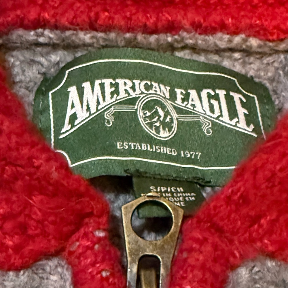 Vintage American Eagle Varsity Style full zip up sweater multicolor design - Picture 3 of 7